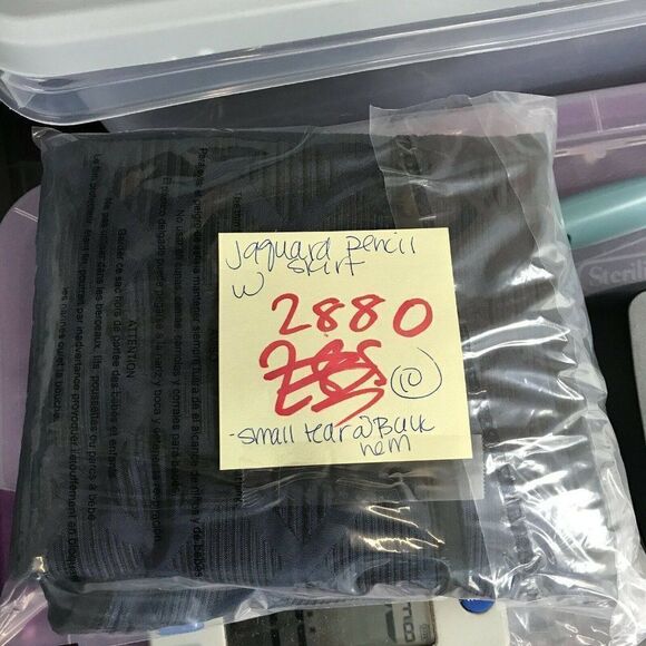 Ann Taylor Womens Jacquard Pencil Skirt Blue Black Print Back Zip Lined Size 8 - Picture 11 of 12